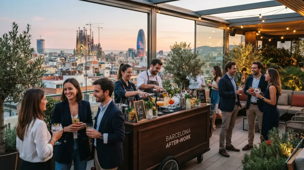 Afterwork corporativo con coctelería de autor después de IBTM World